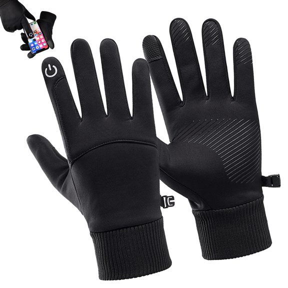 Duety Cycling Gloves for Men Women Touch Screen Non-Slip Gloves with Buckle Warm Winter Gloves Windproof Water-Resistant Thermal Mittens for Outdoor Cycling Hiking Sports