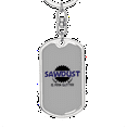 thumbnail image 5 of Sawdust Swivel Keychain Woodworker Dog Tag Stainless Steel or 18k Gold, 5 of 10