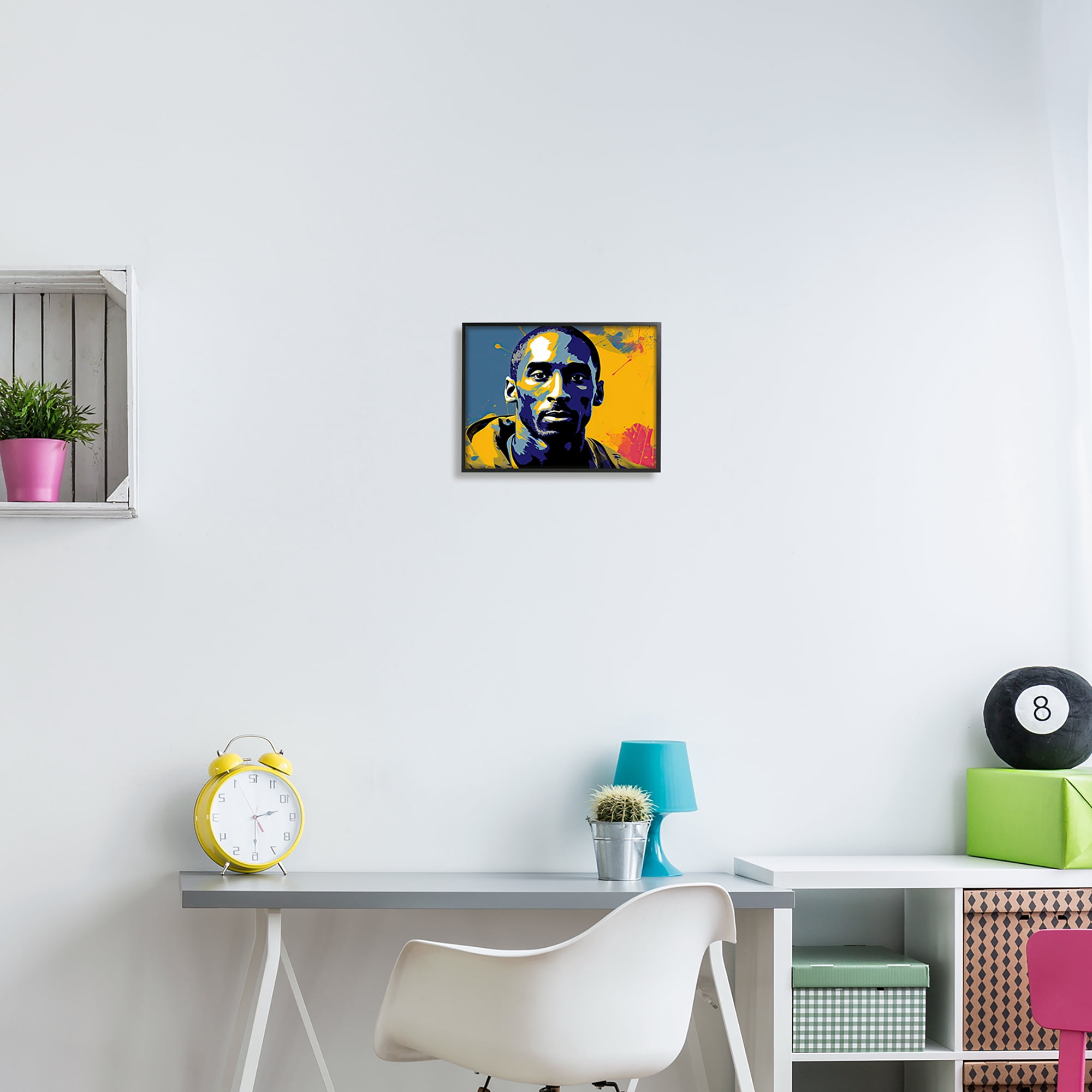 Stupell Industries Abstract Paint Pop Kobe Abstract Painting Black Framed Art Print Wall Art, 14 x 11