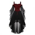 thumbnail image 4 of Abcomgle Halloween Witch Dress for Girls Size 7-8 Gothic Renaissance Butterfly Sleeve Vampire Dress for Girls Mesh Off Shoulder Halloween Dress, 4 of 6