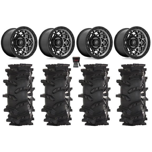 Fuel Unit 15" Wheels Gunmetal 33" Outlaw Max Tires Polaris RZR XP 1000 / PRO XP / Ranger XP 900/1000