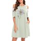 thumbnail image 1 of Vestido casual de verano con hombros descubiertos y manga corta con encaje y estampado Forgive para mujer Pompotops  ghjkhdj14513, 1 of 8
