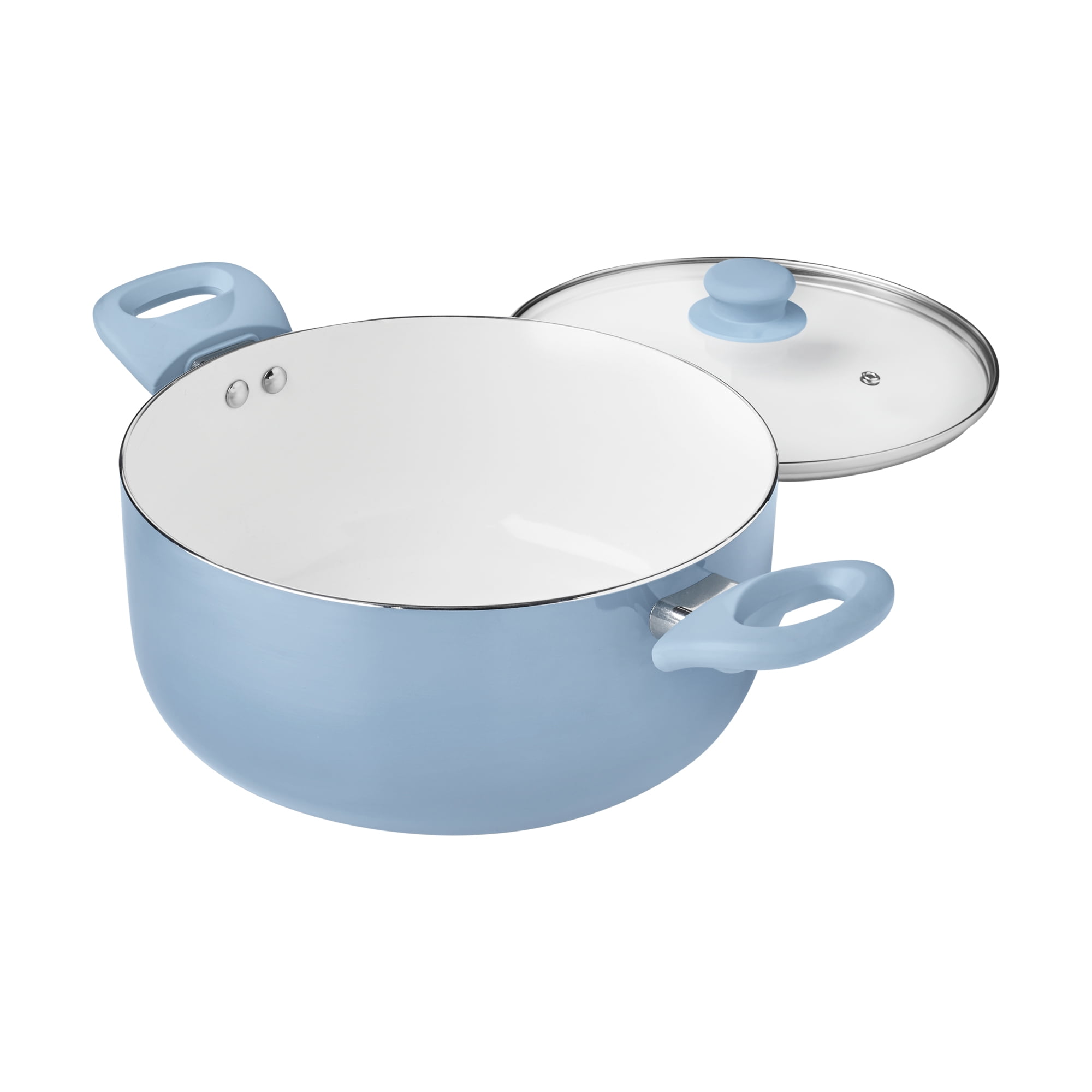 Fingerhut - 12-Pc. Nonstick Aluminum Cookware Set - Metallic Blue