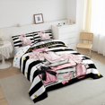 thumbnail image 3 of Erosebridal Girls Bags Perfume Comforter Sets Full Size,Chic Books Floral Comforters & Duvets,White Geometry Lines Bedding Full Comforter Set,Microfiber Bedroom Decorative Reversible,3-Piece, 3 of 7