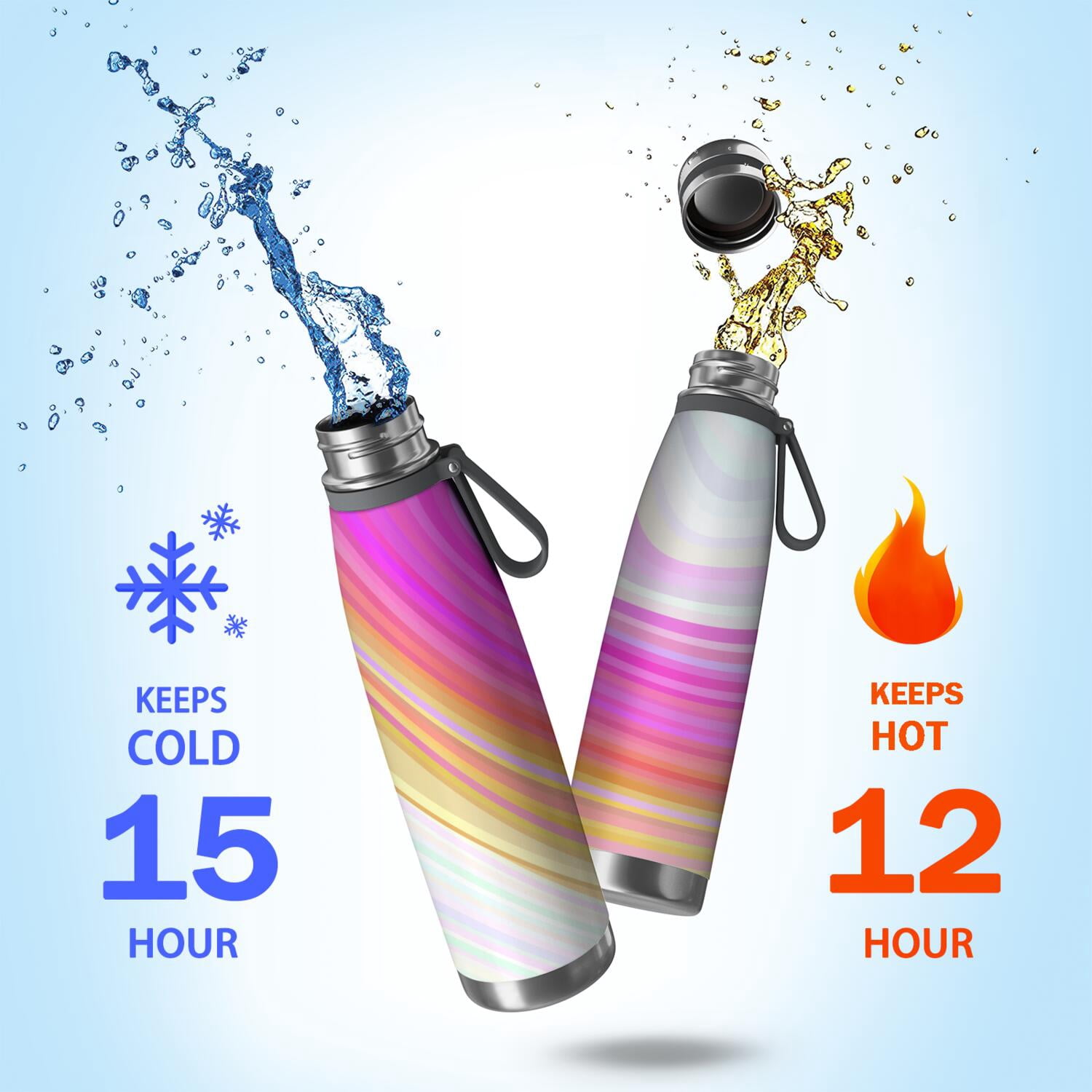 29oz Insulated Water Bottle with Tea Infuser, Stainless Steel Travel Mug, Liquid & Marble Print