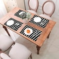 thumbnail image 6 of ZNDUO Placemats, 1 PCS Heat Resistant Stain Resistant Woven PVC Insulation Placemats, Durable Washable Elegant Table Mats for Dining-Zebra Stripes, 18"x12", 6 of 6