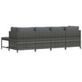 thumbnail image 5 of vidaXL 4 Piece Garden Lounge Set with Cushions Poly Rattan Grey, 5 of 5