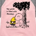 thumbnail image 3 of Peanuts - World Filled With Mondays - Toddler & Youth Girls Raglan Graphic T-Shirt, 3 of 5