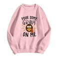 thumbnail image 4 of AWZXDE Men's Solid Letter Print Pullover Sweatshirt Long Sleeve Relaxed Fit Casual Round Neck No Hood Pink,XL, 4 of 4