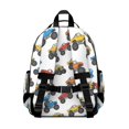 thumbnail image 3 of Monster Cartoon Truck White Pattern Cute School Backpack Bag for School with Padded Back and Adjustable Shoulder Straps 15.25"x11.5"x5.25", 3 of 5