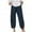 Navy, variant on Giftesty Plus Size Women High Waist Pants Cotton Loose Straight Pant