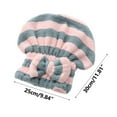 thumbnail image 3 of UNLLLL Coral Velvet Bow Tie Hair Dryer Cap Microfiber Absorbent Quick Drying Head Wrap Towel Drying Towel Striped Princess Shower Cap, for Adult or Child, 3 of 4