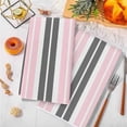 thumbnail image 3 of Pink Grey Striped Microfiber Kitchen Towel, Gray Modern Abstract Art Soft Absorbent Dish Towels, Quick Drying Washable Dishcloths for Kitchen Cleaning, Drying Dishes, 18x28 Inches, 3 of 9