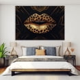 thumbnail image 4 of Mudket Framed Gold Leopard Print Lips Canvas Wall Art, Trendy Leopard Print Wall Decor, Luxury Fashion Animal Wall Art Ready to Hang - 12"L x 8"W, 4 of 10