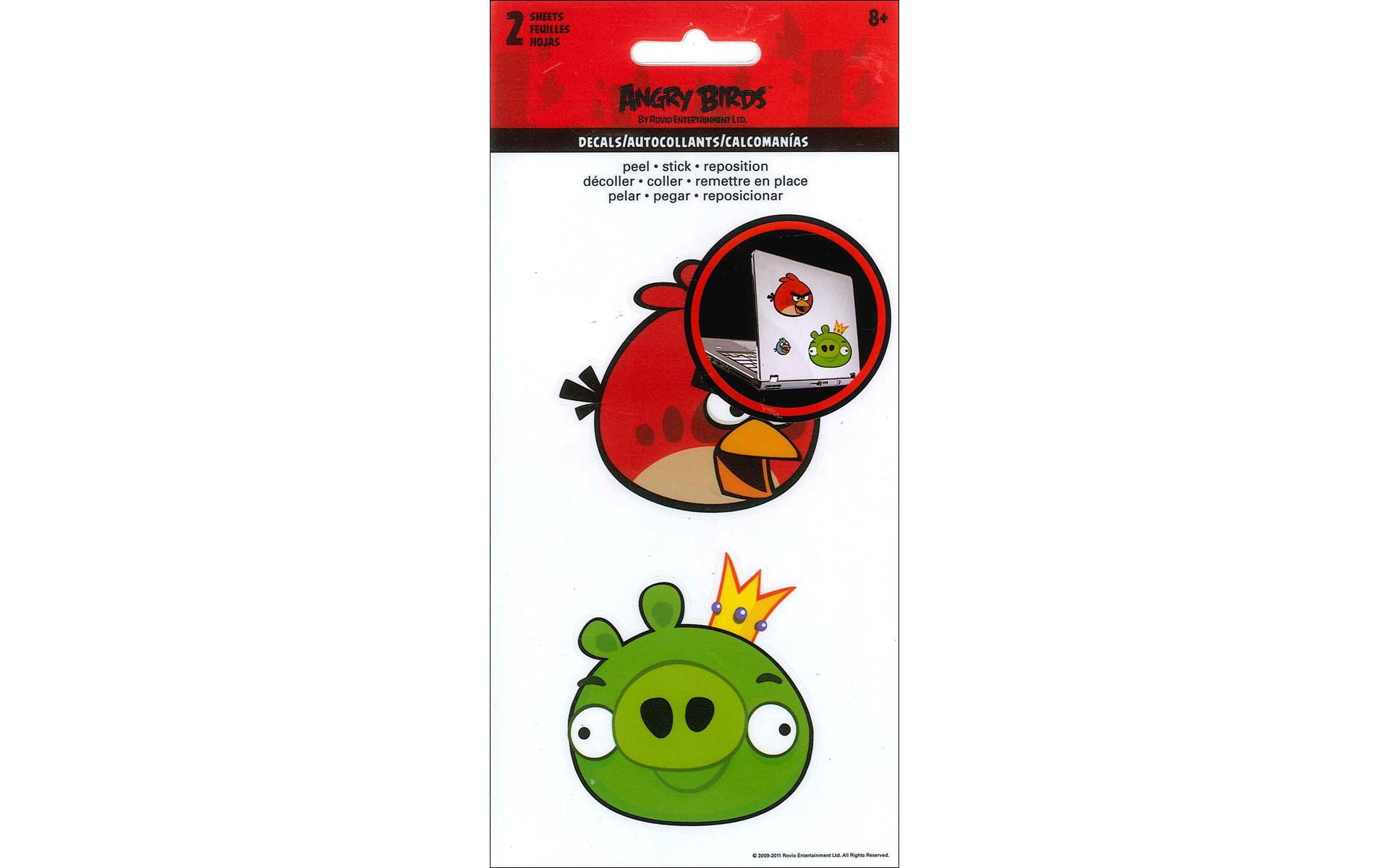 Angry Birds Decoration Decal Stickers Removeable Reusable 2 Sheets Party Favor
