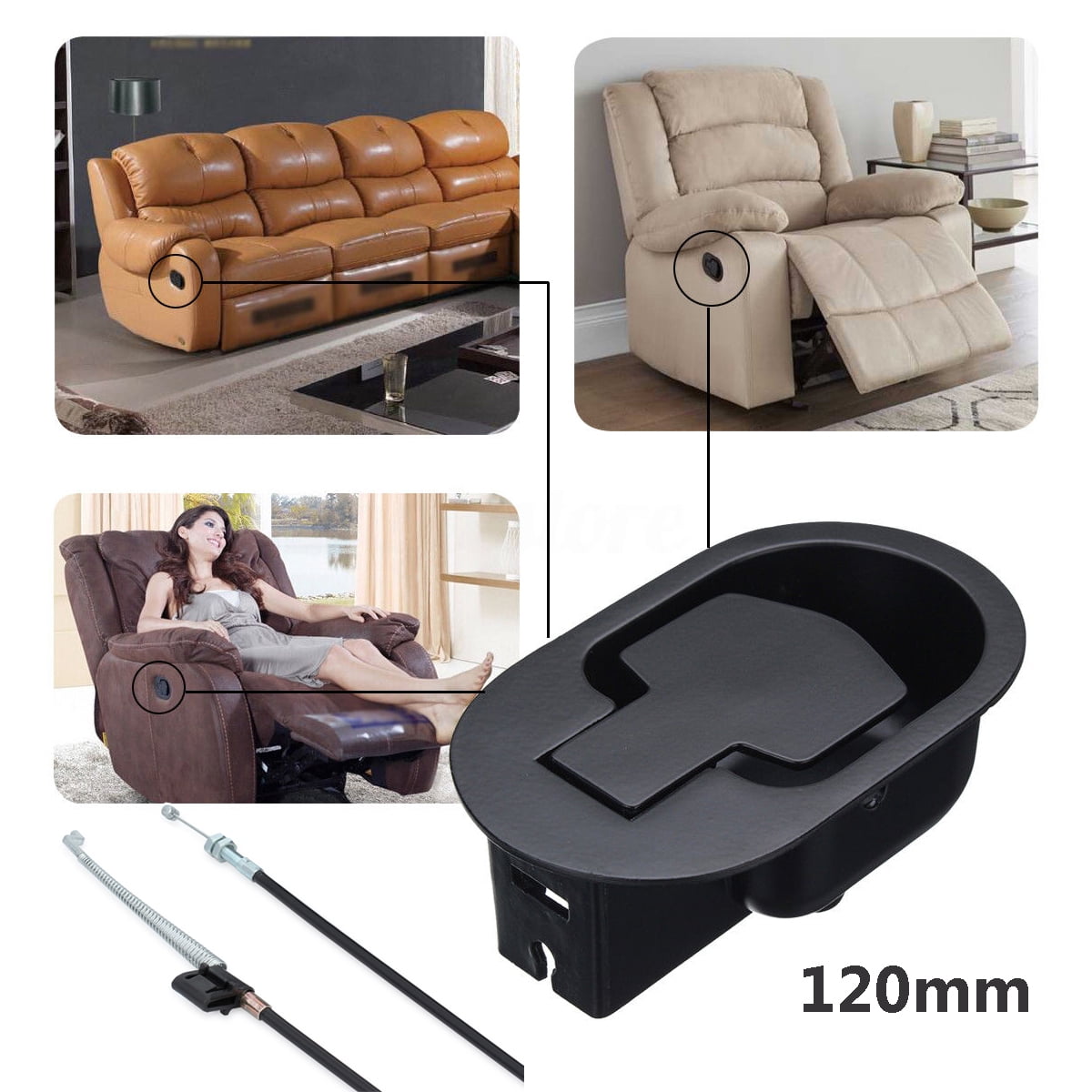 ESYNIC Metal Recliner Handle Lever Trigger Replacement Lounge Recliner Side Lever Chair 