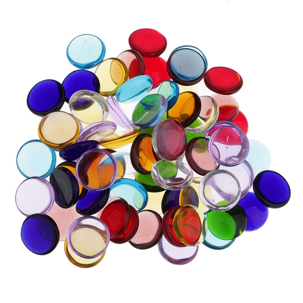 Milageto 3X 100g Round Clear Glass Mosaic Tiles Discs for Mosaic Making Kids Crafts 15mm