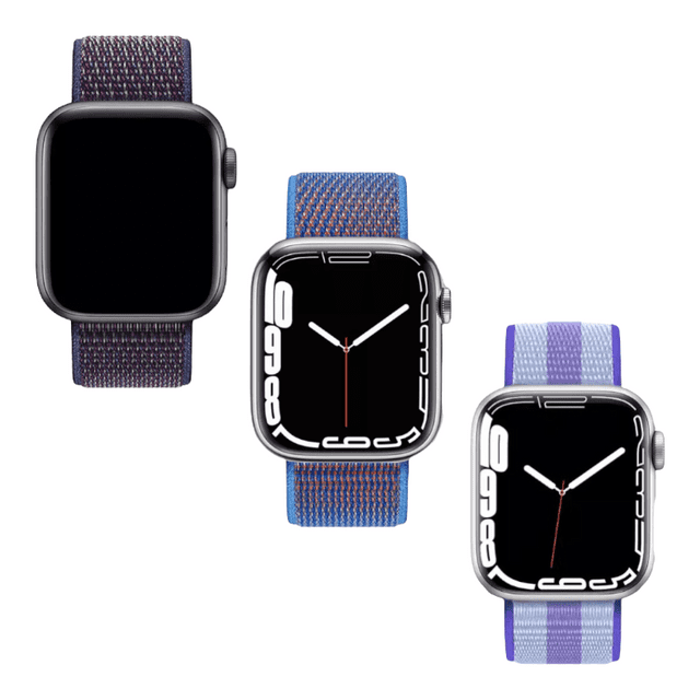 Kit de 3 correas para apple Watch compatible con Ultra, 42mm / 44mm / 35mm de Nylon. Mamá Pulpo Paquete Nylon