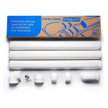 852895007318 MrCool LineGuard 4.5" Line Set Cover-12 ft, [IM] Gray/Silver