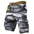 thumbnail image 5 of WTOBBY Men's Camouflage Work Shorts for Summer, Loose Casual Fit, Large Size with Multiple Pockets, 5-Inch Mid-Length, Belt-Free Comfort, Ideal for Outdoor Activities,Gray XL, 5 of 5