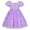 Purple, variant on Girls Dress 3D Butterfly Pink Lace Top Sweet Square Collar Short Sleeve 5 Years