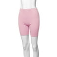 thumbnail image 5 of A2Y Women's Basic Solid Premium Cotton Mid Thigh High Rise Biker Bermuda Shorts Dusty Pink L, 5 of 5