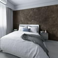 thumbnail image 2 of 31"×354" Big Roll Large Size Extra Wide Thick Dark Brown Tan Grey Concrete Wallpaper Peel and Stick Vinyl Waterproof Glossy Charcoal Taupe Gray Concrete Cement Contact Paper for Bedroom Walls, 2 of 18