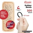thumbnail image 2 of Annie Rubber Band Hair Ties, 300 Count 14mm Elastic Ponytail Holders, Black, 2 of 6
