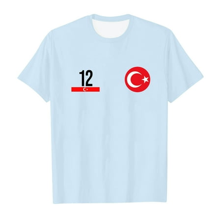 

Girls Shirt 6 Toddler Soprt Boys Girls Turkey Sport Prints Short Sleeve T Shirt Tops Clothes Girls Fashion C-Light Blue 110