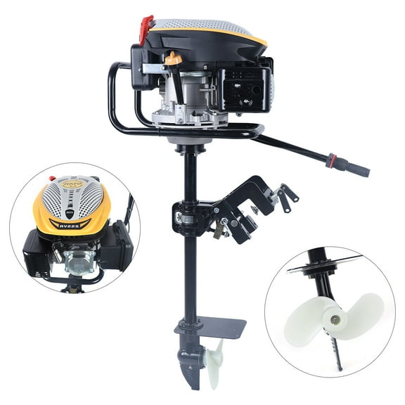 225CC 4-Stroke 9HP Air-Cooled Single Cylinder Marine Engine TCI System Gas Power Outboard Motor