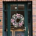 thumbnail image 5 of HomelyJoy 14 Inch Outdoor Christmas Wreath for Front Door, Candy Cane & Pom-Pom Holiday Door Wreath, Durable All-Weather Frosted Pine Design for Windproof Home Decor, 5 of 9