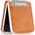 thumbnail image 3 of for Samsung Galaxy Z Flip4 Phone Case with Card Holder, PC Hard Shockproof Back Cover Slim Durable Protective PU Leather Phone Case for Samsung Galaxy Z Flip 4 5G PZ Brown, 3 of 7
