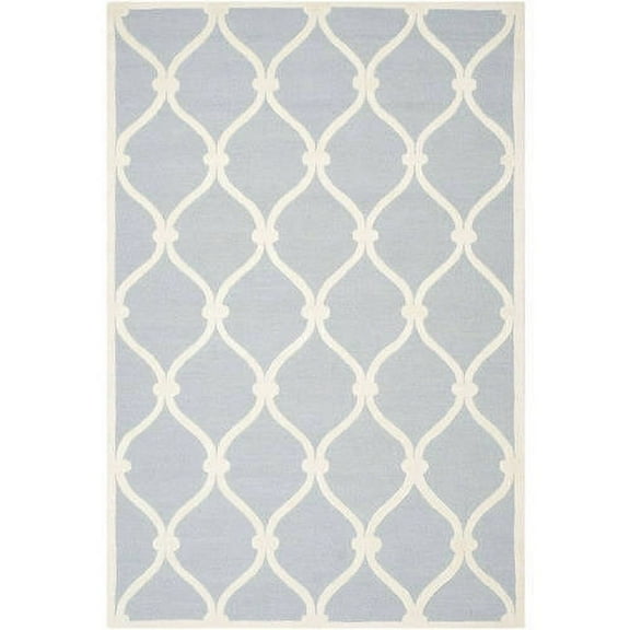 SAFAVIEH Cambridge Raleigh Geometric Wool Area Rug, Blue/Ivory, 3' x 5'