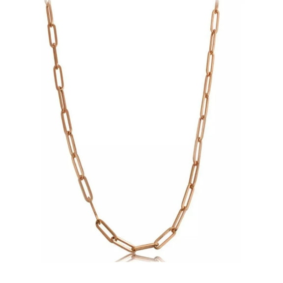 14k Rose Gold Paperclip Chain Necklace, 3mm, 20"