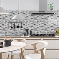 thumbnail image 7 of Waterproof Peel and Stick Tiles Stickers Wall Decals, 12" x 12" Gray Marbling Mosaic Brick Pattern 6 Pcs Self Adhesive Backsplash, 7 of 7