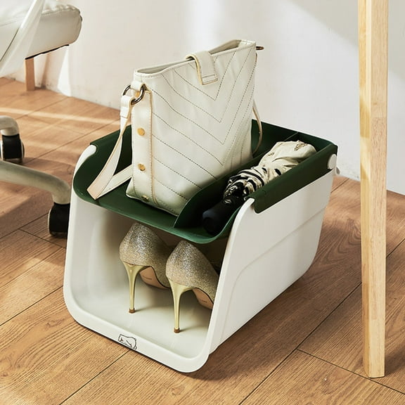 Shelf Shoe Organizer Space-Saving Locker Organizer of Shoes Dark Green