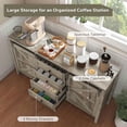 thumbnail image 2 of Spaco 59" Buffet Cabinet with 4 Drawers and 2 Adjustable Shelves, Farmhouse Sideboard with Thick Top and 2 Barn Doors, Storage Cabinet for Indoor as Kitchen, Bar, Dining Room, Gray, 2 of 7