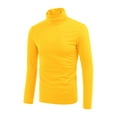 thumbnail image 2 of Unique Bargains Men's Pullover Lightweight Long Sleeve Top Turtleneck T-Shirt 34 Yellow, 2 of 7