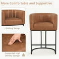 thumbnail image 5 of Dycanpo 26'' Counter Height Bar Stools Set of 4 with Backrest and Arms,Faux leather (Brown-Black), 5 of 7