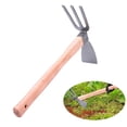 thumbnail image 4 of Sokhug Thickened Wooden Handle Garden Hoe, Dual-Purpose Digging Weeding Tool for Farming, Small Hand Rake, 4 of 9