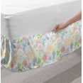 thumbnail image 2 of Birds Bed Skirt, Soft Pastel Colored Damask Stencil Technique Pattern of Spring Flowers and Birds, Elastic Bedskirt Dust Ruffle Wrap Around for Bedding Decor, 4 Sizes, Multicolor, by Ambesonne, 2 of 2