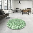 thumbnail image 3 of Ahgly Company Indoor Round Patterned Mint Green Area Rugs, 3' Round, 3 of 6
