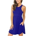 thumbnail image 2 of JGGSPWM Women's Casual Sleeveless A Line Mini Dress Side Pockets Dresses Blue XL, 2 of 9