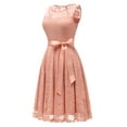 thumbnail image 3 of Dressystar Women Floral Lace Cocktail Party Dress Female Knee Length Bridesmaid Dress, 3 of 7