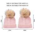 thumbnail image 2 of LIZENG Kids Winter Hat Toddler Knitted with Pom Poms for Baby Girls Boys Cute Soft Solid Warm Hats for Cold 8 Hat, 2 of 3