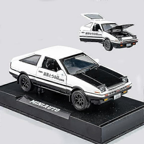 Initial D Toyota Trueno AE86 Alloy Diecast Car Model, Sports Car Toys for Kids and Adults,Pull Back Vehicles Toy Cars (Black-Type A)