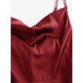 thumbnail image 3 of ZAFUL for Women Prom Dress Sexy Mini Slip Satin Back Tie Cami Dress Red Wine M, 3 of 5