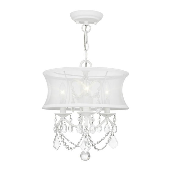 Livex Lighting 3 Light White Chandelier/Ceiling Mount