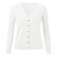 thumbnail image 6 of Durtebeua 2023 Long Sleeve Slouchy Soft Cable Knit Cardigan Cropped Cardigan Sweaters For Women, 6 of 6