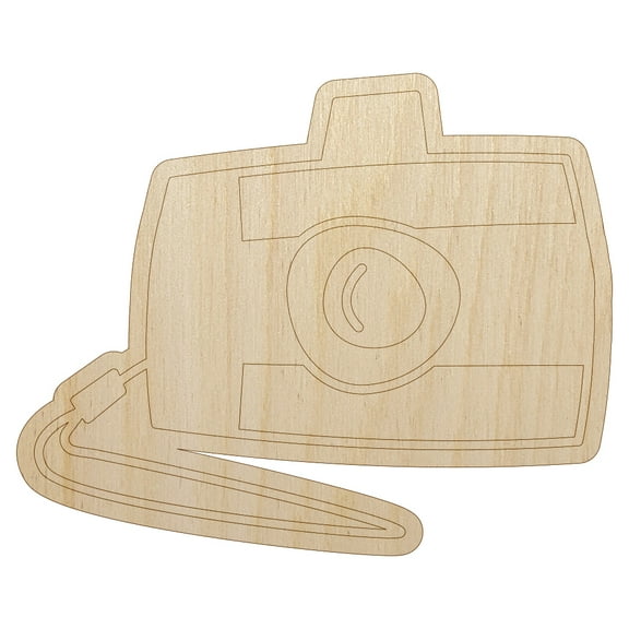 Digital Camera Doodle Wood Shape Unfinished Piece Cutout Craft DIY Projects - 4.70 Inch Size - 1/8 Inch Thick